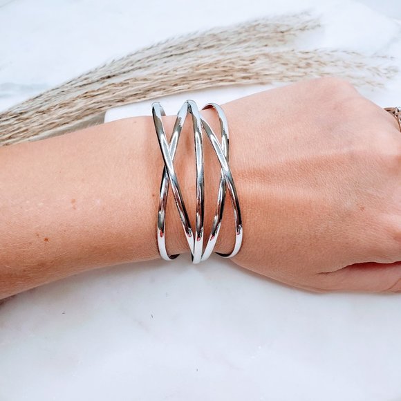 5 for $25 Silver Color Statement Bracelet - Picture 2 of 7